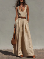 Women's Vacation Style Minimalist Sleeveless Maxi Dress
