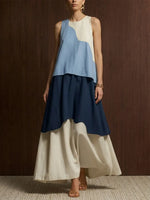 Casual & Stylish Color-block Sleeveless Maxi Dress