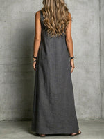 Women’s Life Tree V-neck Sleeveless Pocket Maxi Dress