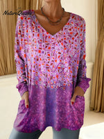 Women's Abstract Pattern Art Print Casual Cotton T-shirt