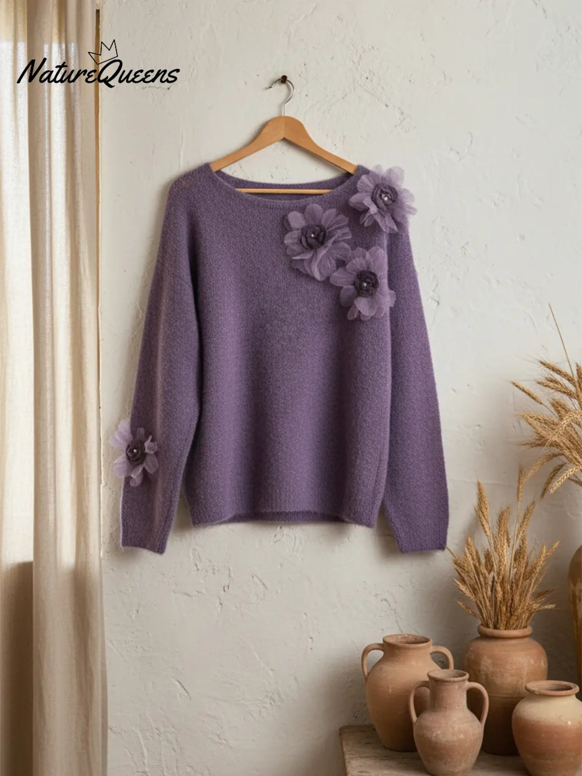 Fairyland Flower Decoration Cozy Pullover Sweater