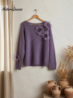 Fairyland Flower Decoration Cozy Pullover Sweater