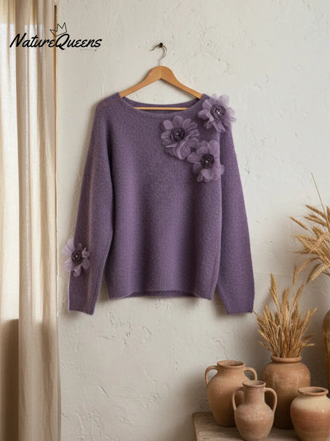 Fairyland Flower Decoration Cozy Pullover Sweater