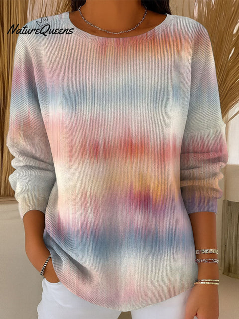 Women's Color Gradient Casual Pullover Sweater