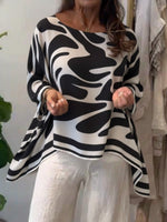 Loose-fitting Casual Printed Chiffon Top