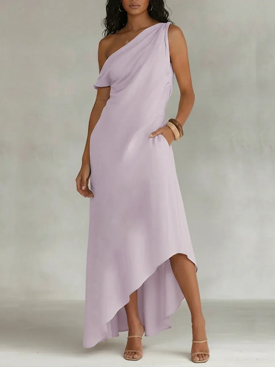 Irregular Cut Design Cotton and Linen Dress
