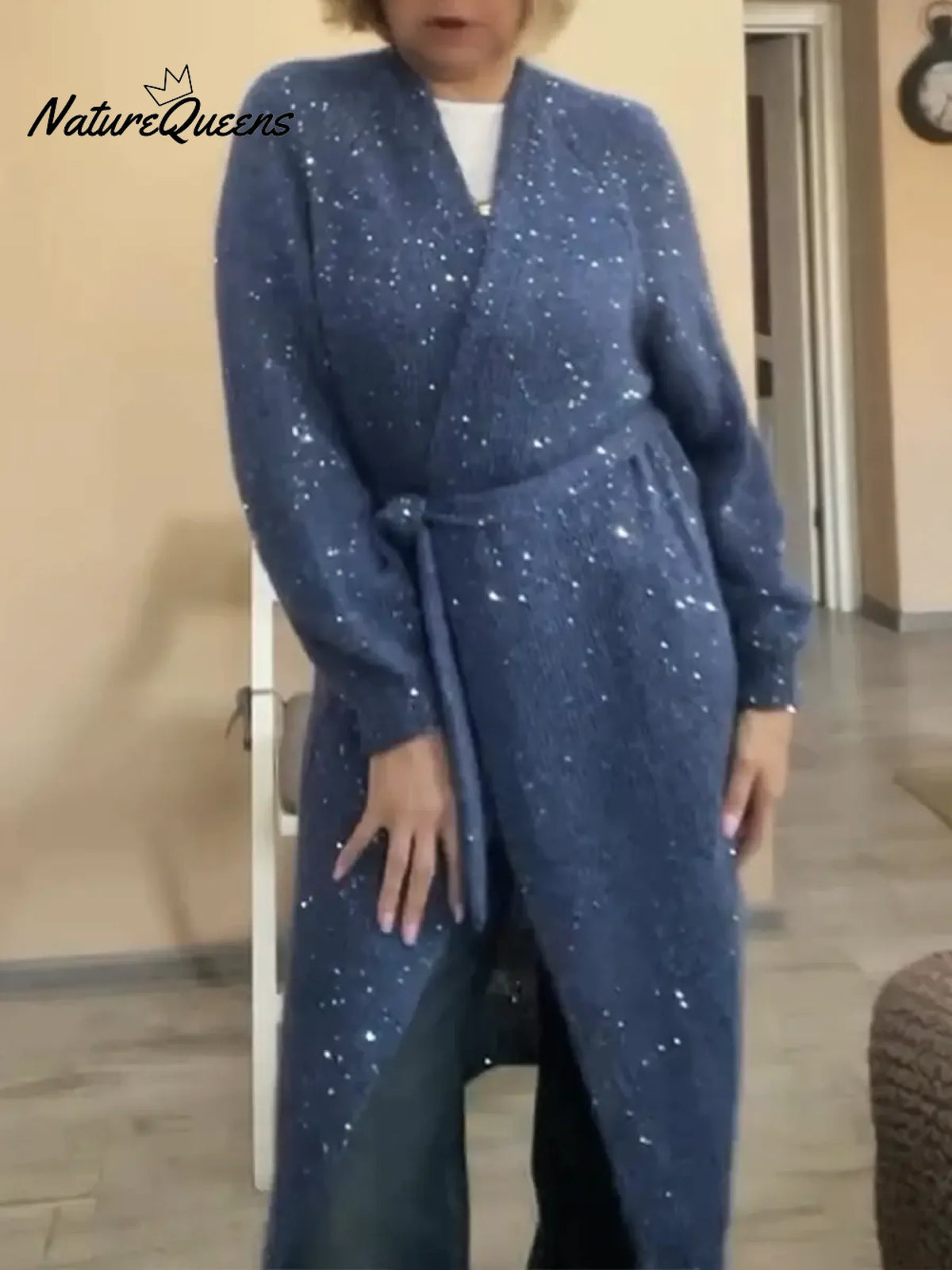Women's Sparkly Sequined Cardigan