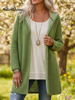 Women's Cozy Hooded Knit Sweater Cardigan