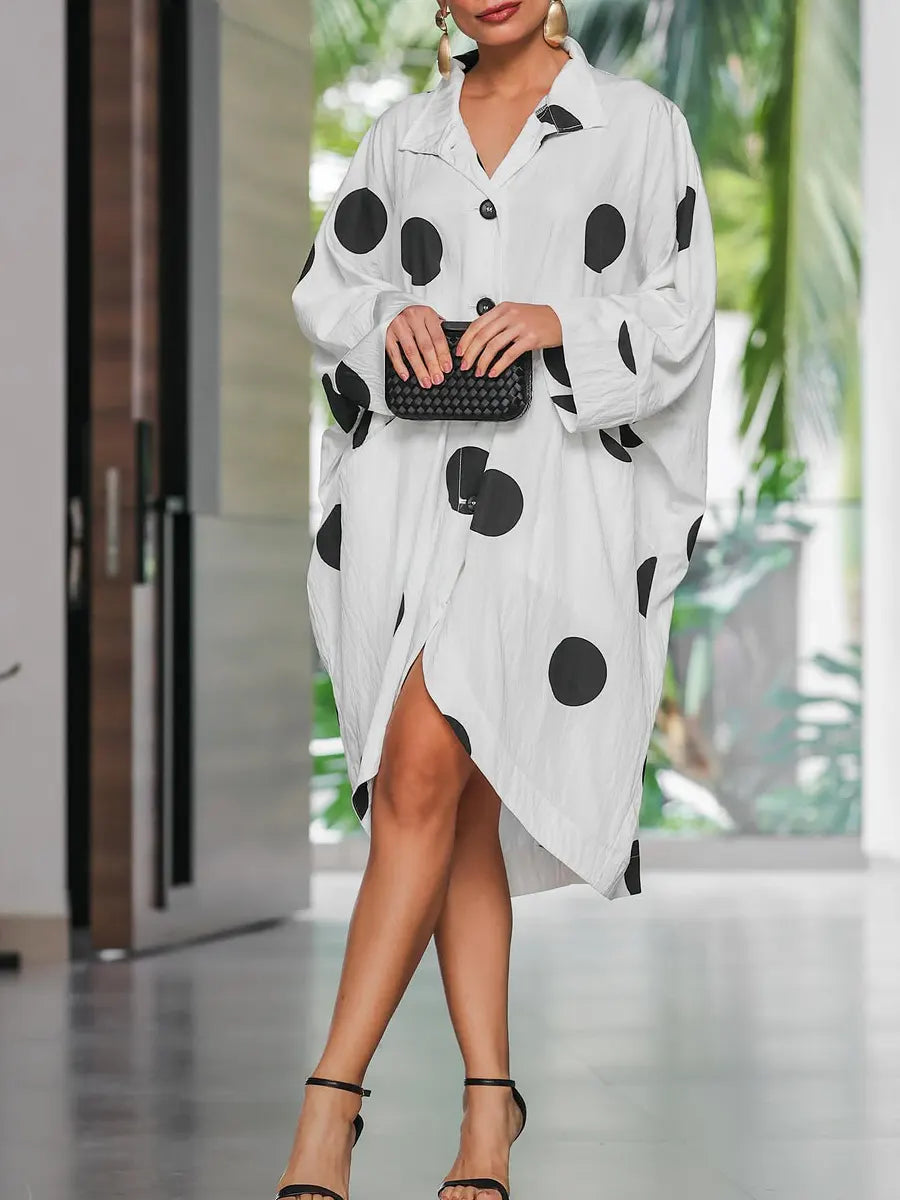 Women's Fashionable Patchwork Polka Dot Cotton Sleeveless Dress