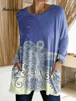 Women's Floral Pattern Art Print Casual Cotton T-shirt