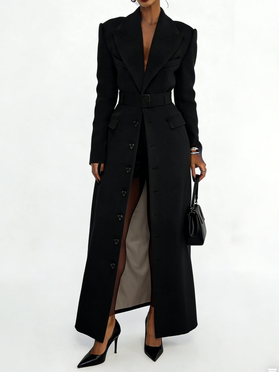 Women's Single-breasted Long Coat