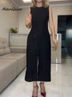 Women's Elegant Sleeveless Button-down Dress