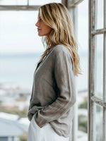 Classic Casual Linen And Cotton Shirt