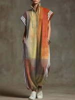 Women's Art Print Casual Cotton Jumpsuit