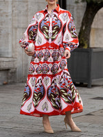 Red Printed Cotton Dress