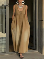 Women's Sleeveless Casual Loose Denim Vest Dress