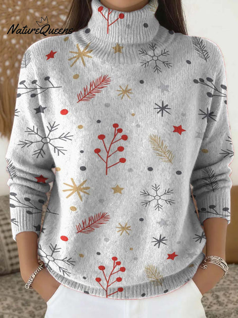 Christmas snowflake plant decorative pattern Sweater