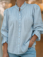 Patchwork Lace Linen And Cotton Shirt