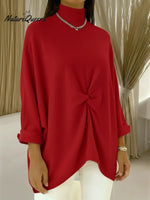 Women's Cozy Loose Asymmetrical Hem Pullover Sweater