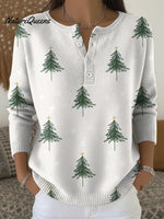 Women's Christmas Tree Casual Printed Sweater