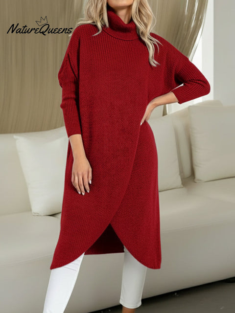 Women's High-Neck Cross-Over Long Top