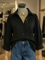 Romantic Floral Embroidered Polo Shirt