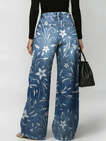 Women's Floral Print Loose-fit Wide-leg Jeans