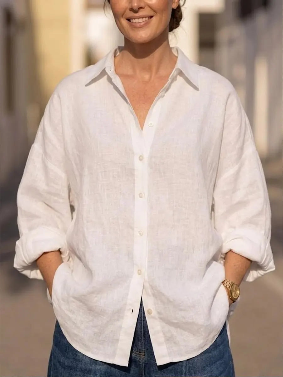 Women's Casual Design Simple Cotton-linen Shirt