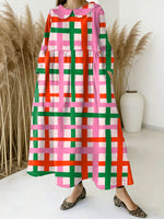 Women's Valentine's DayPlaid Art Print Casual Denim Dress