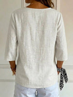 Women's Ethnic Pattern Art Print Casual Cotton Linen Shirt