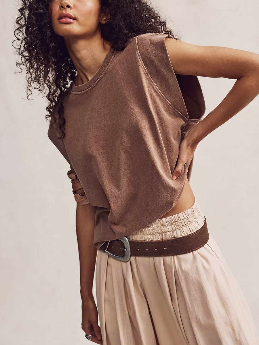 Women's Solid Color Art Comfortable Casual Top And Pants Cotton Linen Two-piece Set