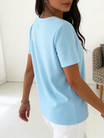 Cozy Casual Henley Collar Cotton T-shirt
