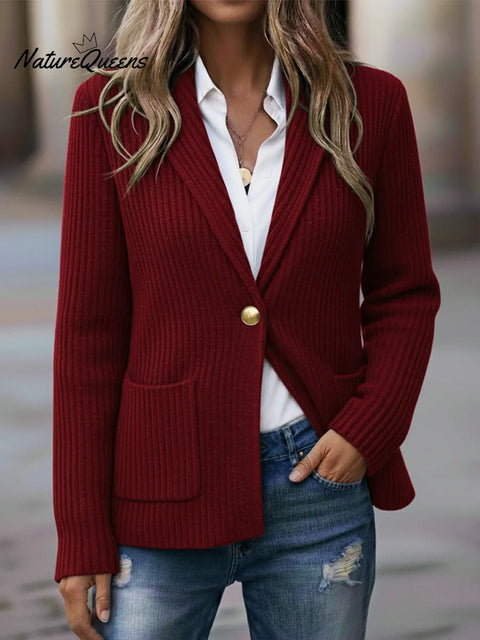 Women's Casual Metal Button Knit Cardigan Jacket