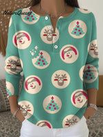 Women's Little Christmas Pattern Casual Printed Sweater