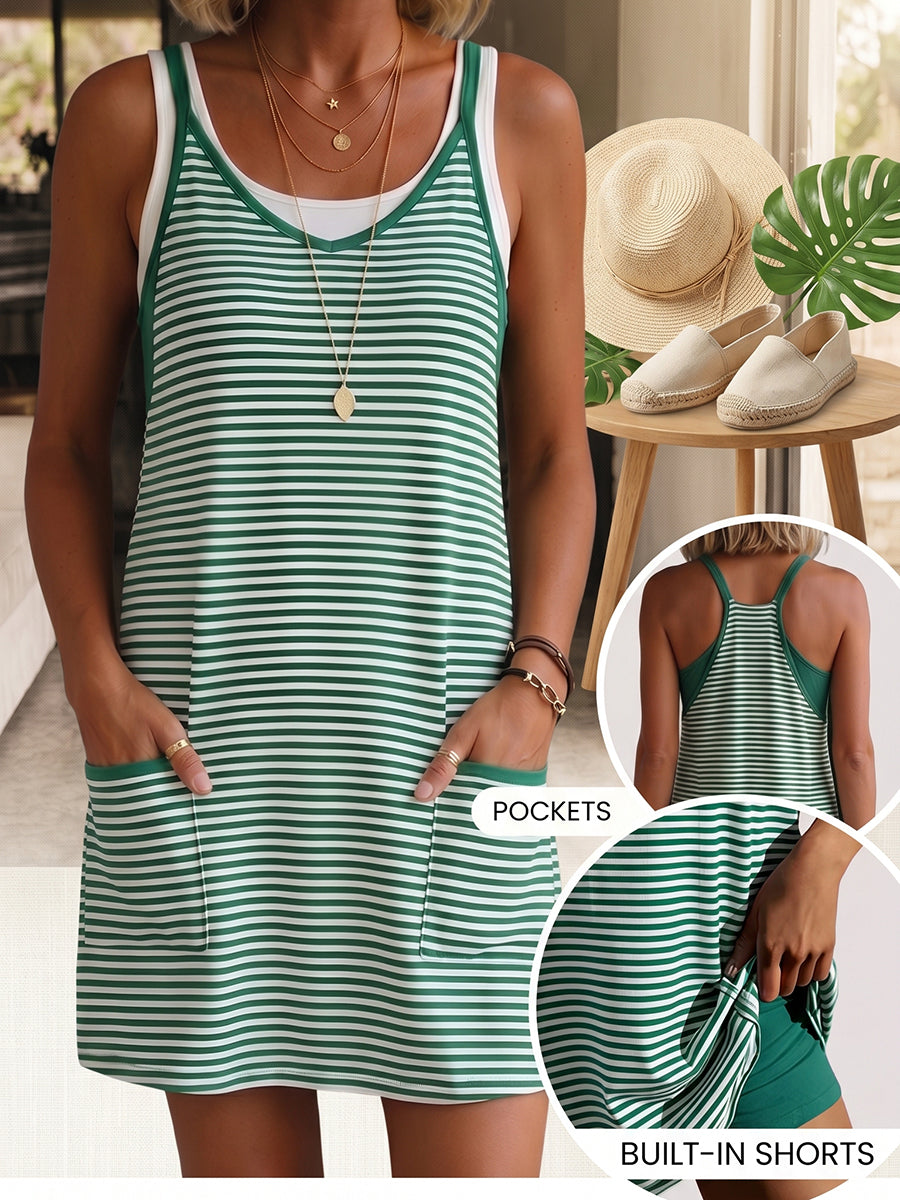 Vestido mono de algodón a rayas, relajado y versátil