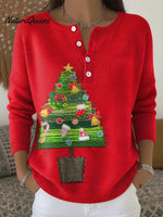 Women's Little Christmas Tree Casual Printed Sweater