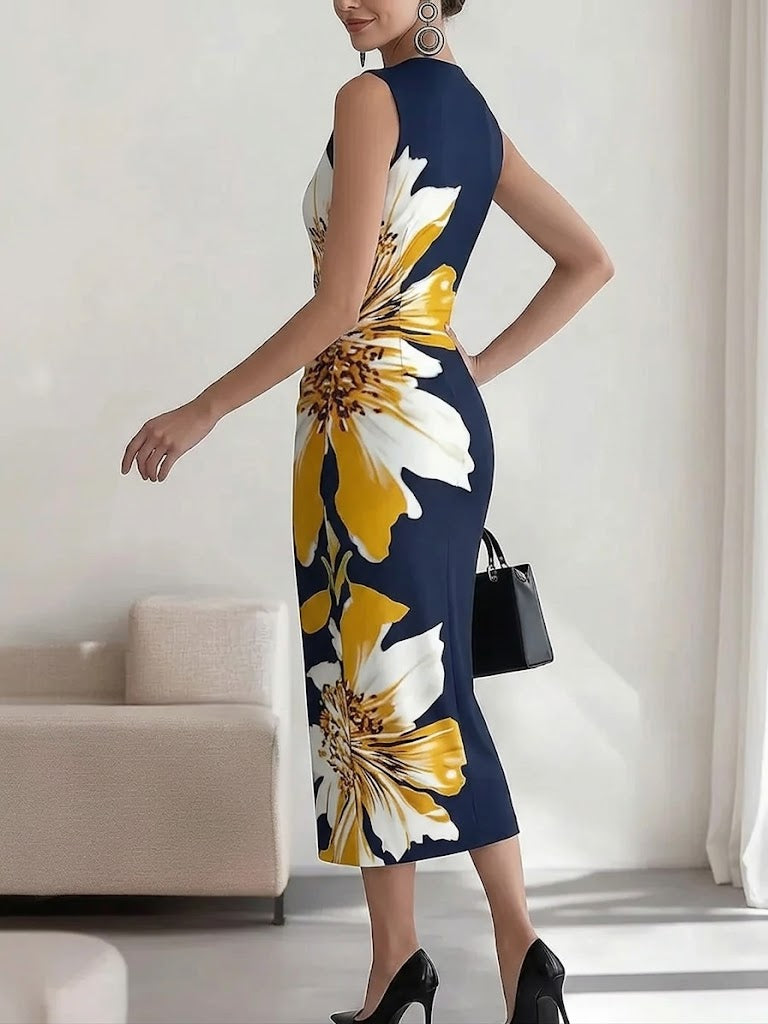 Women's V-neck Elegant Printed Dress