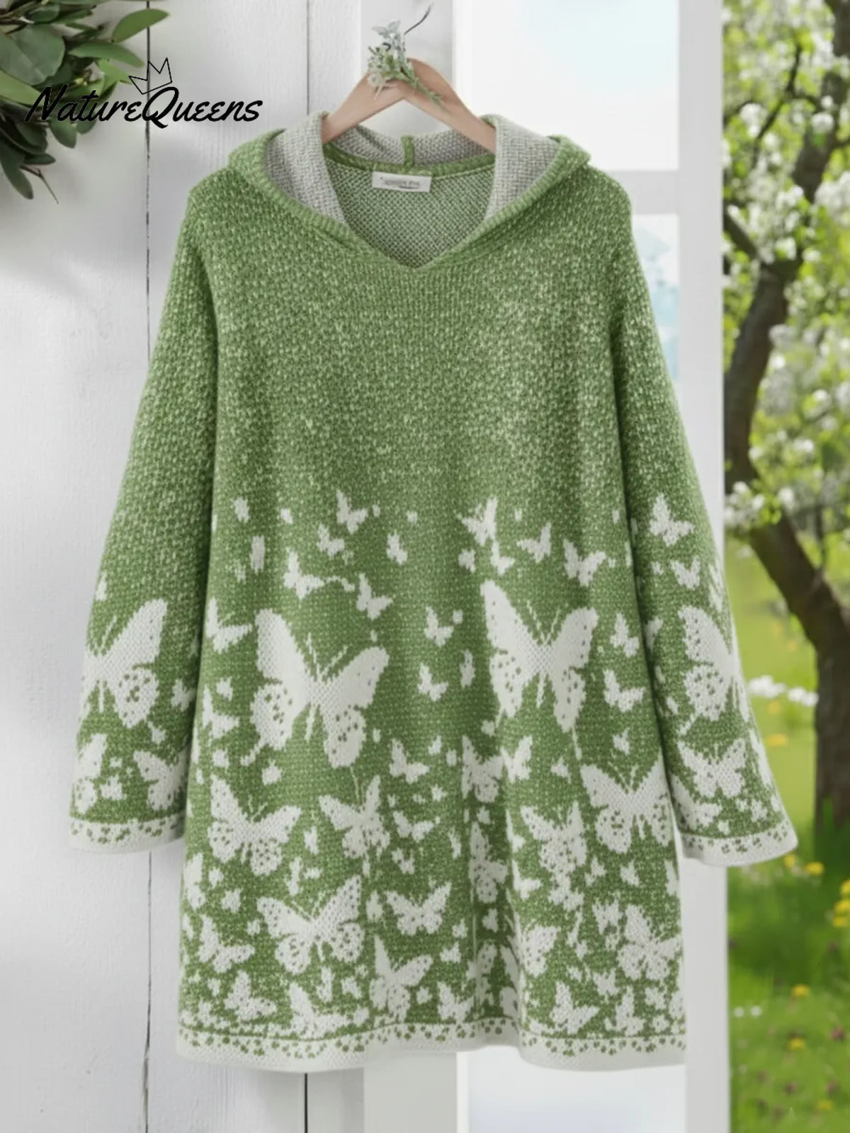 Butterfly Valley Hooded Knitted Sweater