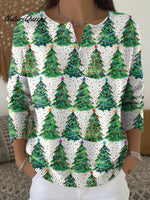 Women's Christmas tree Casual Printed Sweater