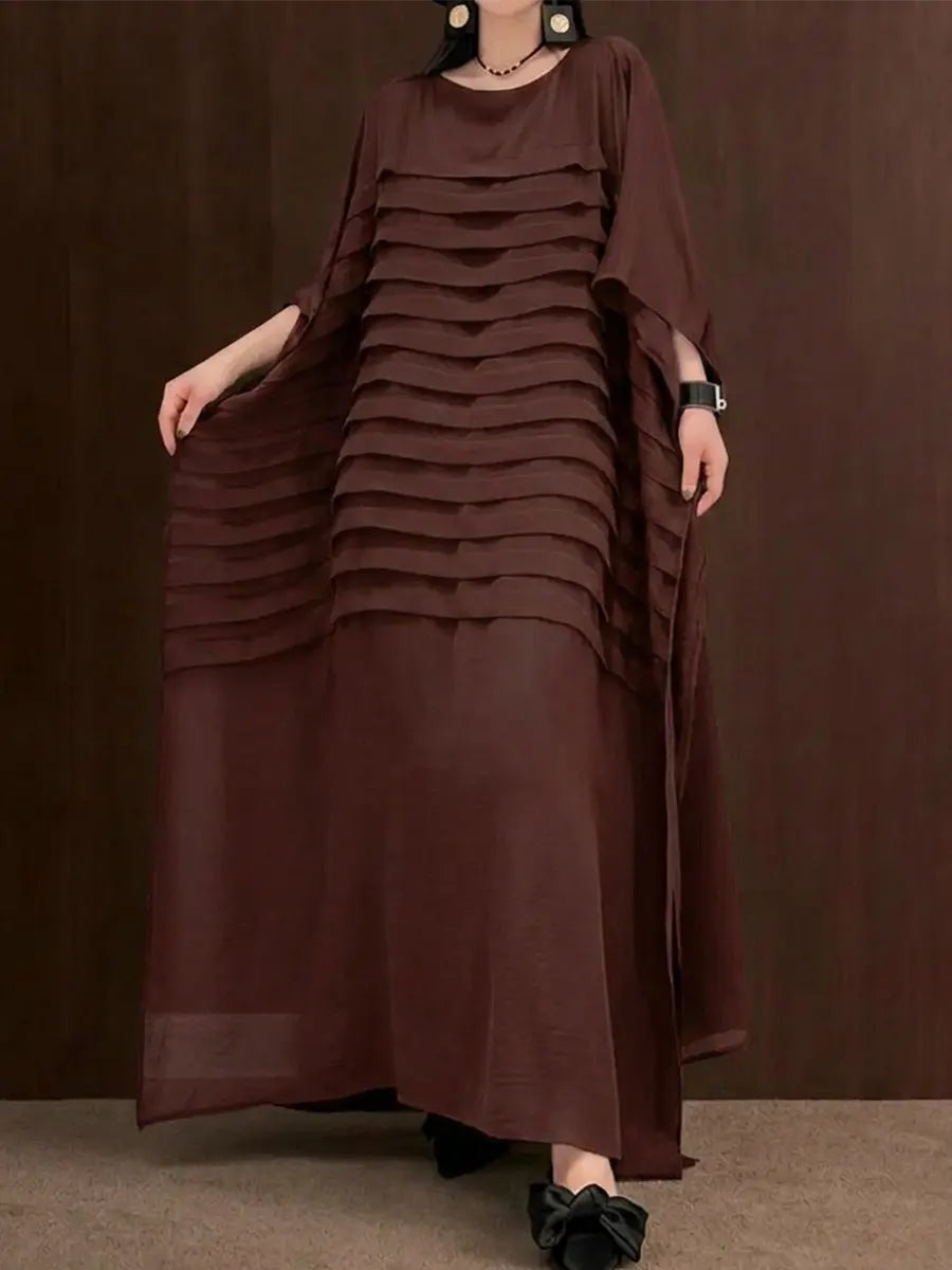 O-Neck Ankle Dress Batwing Sleeve
