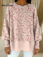 Women's Floral Pattern Art Print Casual Knitted Sweater