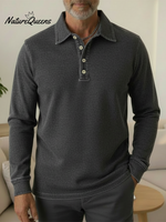 Casual Loose-fitting Polo Button-up Denim Sweatshirt