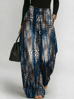 Women's Leopard Print Loose-fit Wide-leg Jeans