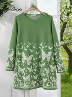 Butterfly Valley Crew Neck Loose-fitting Sweatshirt