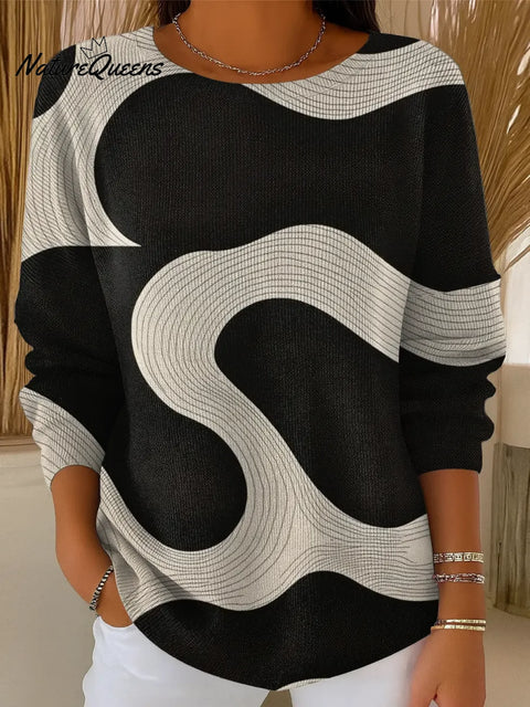 Women's Abstract pattern Casual Pullover Sweater