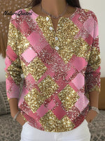 Women's Shiny Geometry Casual Printed Sweater