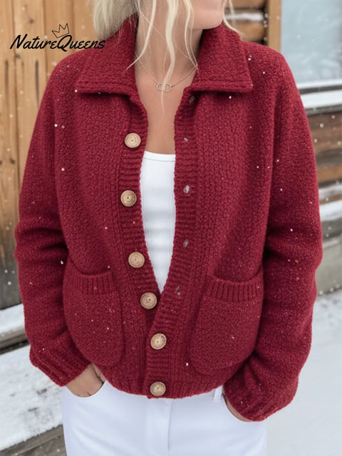 Cozy Pocket Button Sweater Cardigan Coat