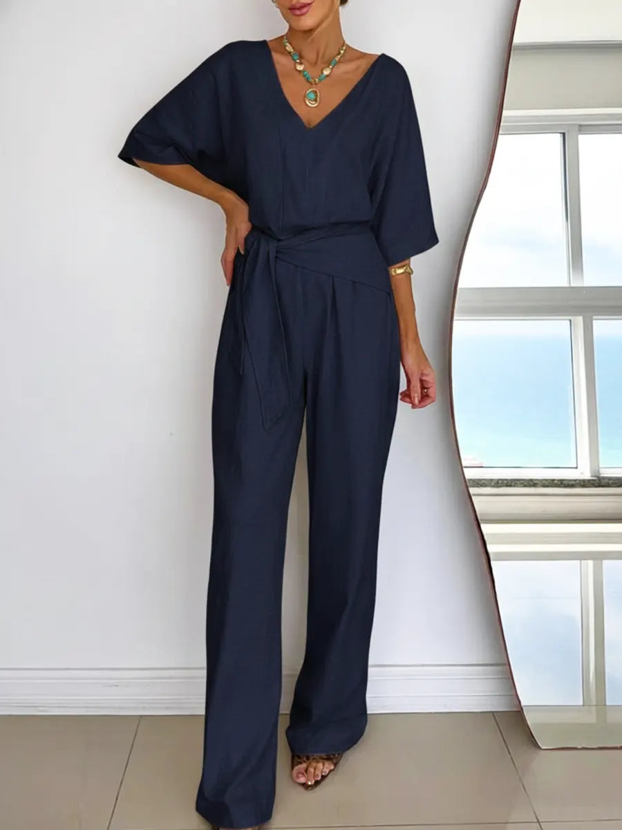 Women's Linen And Cotton Jumpsuit