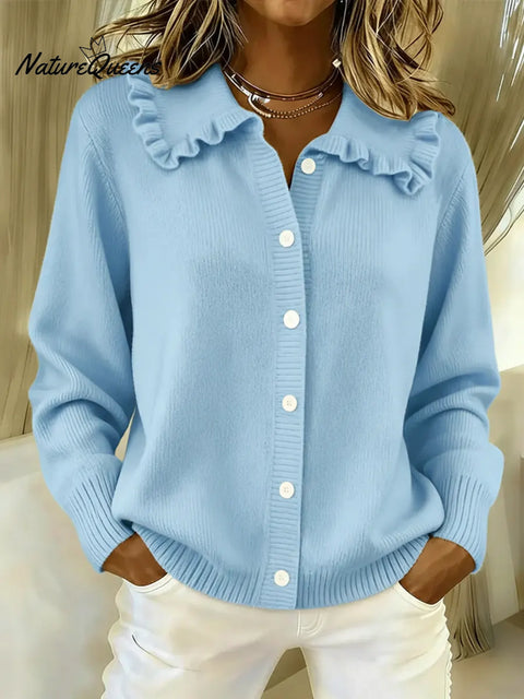 Women's Comfortable Peter Pan Collar Cardigan Sweater