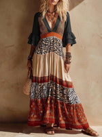Women's Bohemian-print V-neck Maxi Dress